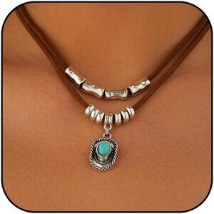 Women's E1-hat Layered Boho Necklaces Cowgirl Jewellery Accessories Outfits